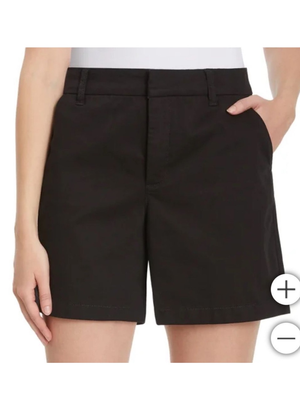 New! Gloria Vanderbilt Women's Chino Shorts, Black, Size 12